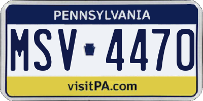 PA license plate MSV4470