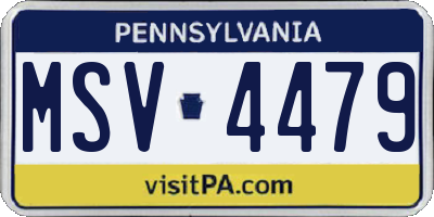 PA license plate MSV4479