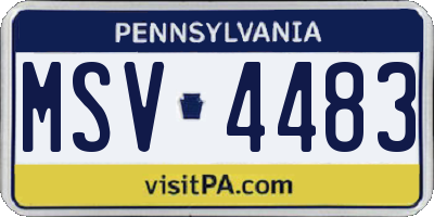 PA license plate MSV4483