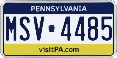 PA license plate MSV4485