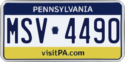 PA license plate MSV4490