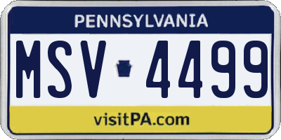 PA license plate MSV4499