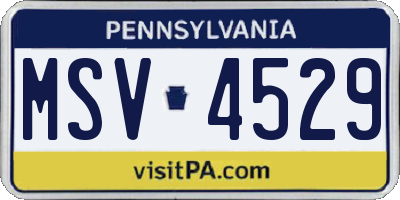 PA license plate MSV4529