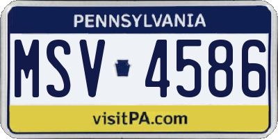 PA license plate MSV4586