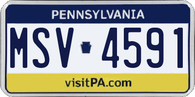 PA license plate MSV4591