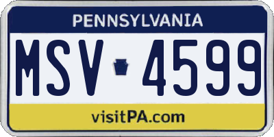 PA license plate MSV4599