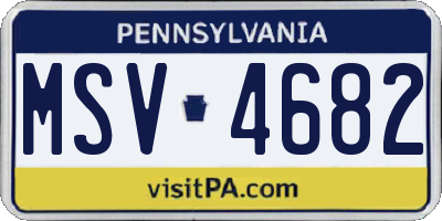 PA license plate MSV4682