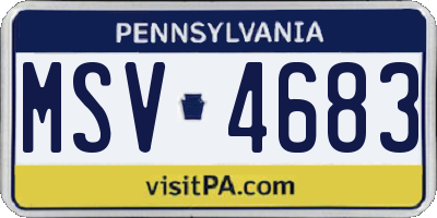 PA license plate MSV4683
