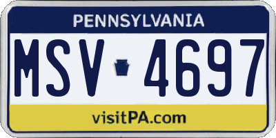 PA license plate MSV4697