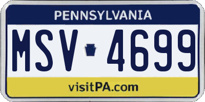 PA license plate MSV4699