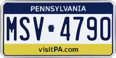 PA license plate MSV4790