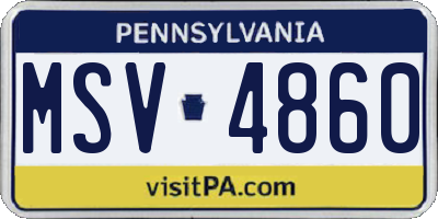 PA license plate MSV4860