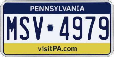 PA license plate MSV4979