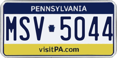 PA license plate MSV5044