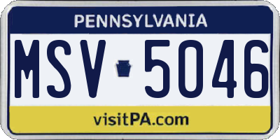 PA license plate MSV5046