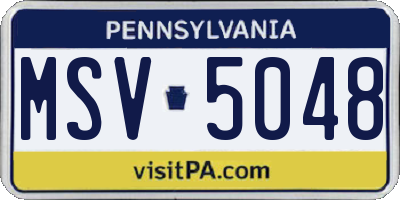 PA license plate MSV5048