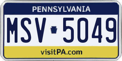 PA license plate MSV5049