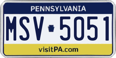 PA license plate MSV5051
