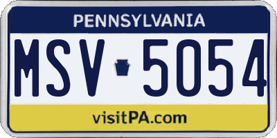 PA license plate MSV5054