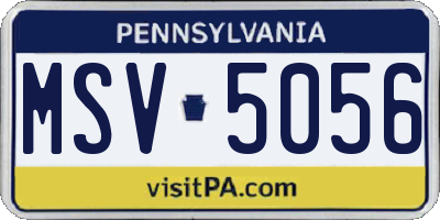 PA license plate MSV5056