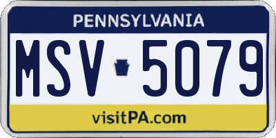 PA license plate MSV5079