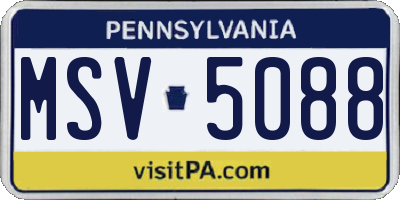 PA license plate MSV5088