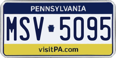PA license plate MSV5095