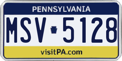 PA license plate MSV5128