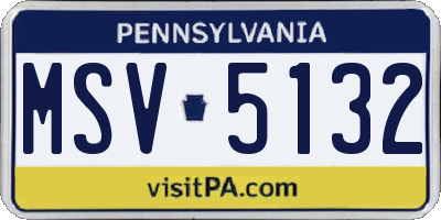 PA license plate MSV5132