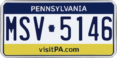 PA license plate MSV5146
