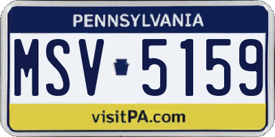 PA license plate MSV5159
