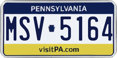 PA license plate MSV5164