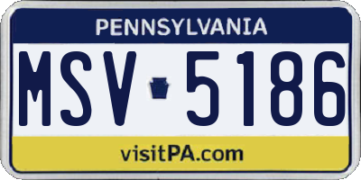 PA license plate MSV5186