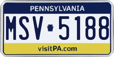 PA license plate MSV5188