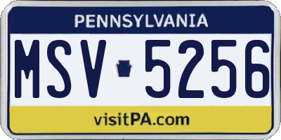 PA license plate MSV5256