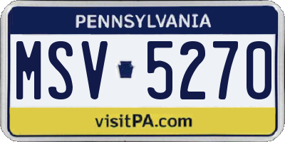 PA license plate MSV5270