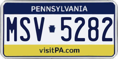 PA license plate MSV5282