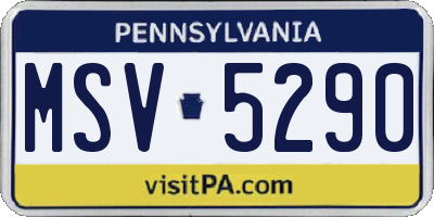 PA license plate MSV5290