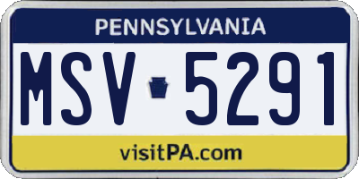 PA license plate MSV5291
