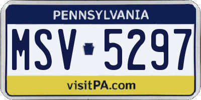 PA license plate MSV5297
