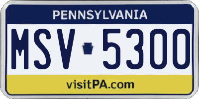 PA license plate MSV5300