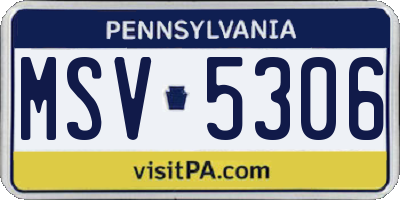 PA license plate MSV5306
