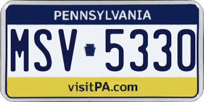 PA license plate MSV5330