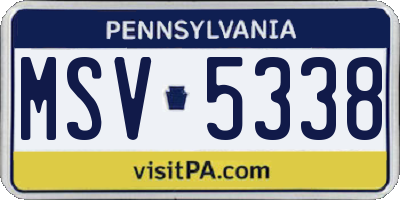PA license plate MSV5338