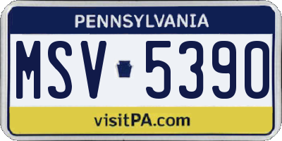 PA license plate MSV5390