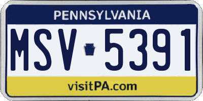PA license plate MSV5391