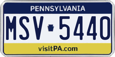 PA license plate MSV5440