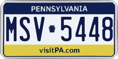 PA license plate MSV5448