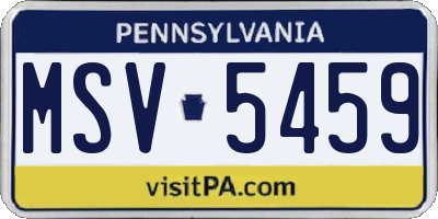 PA license plate MSV5459