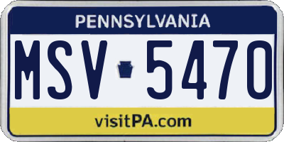 PA license plate MSV5470